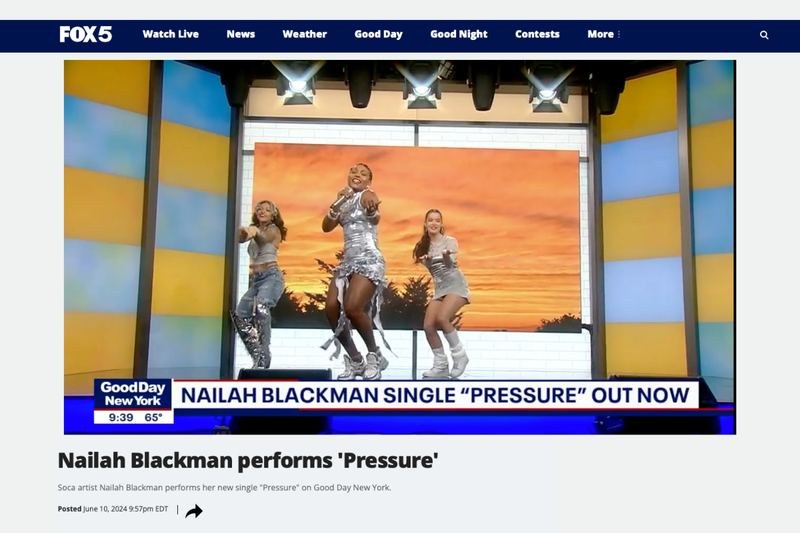Fox 5 New York coverage of Nailah Blackman, 2024